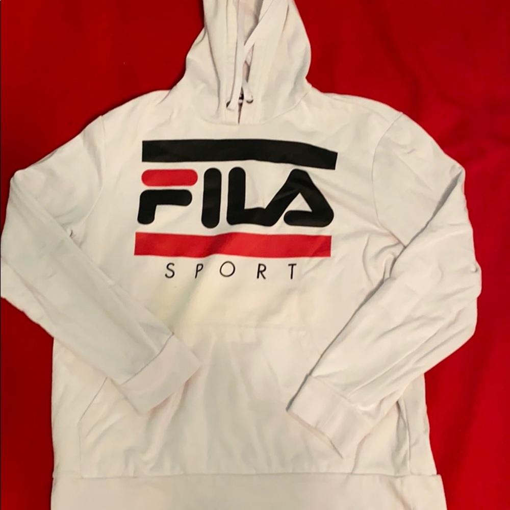 White fila hoodie